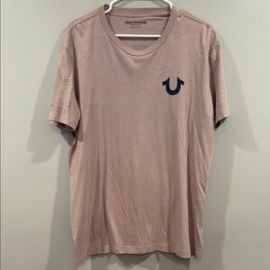 True Religion Tan Short Sleeve Tee Casual Cotton